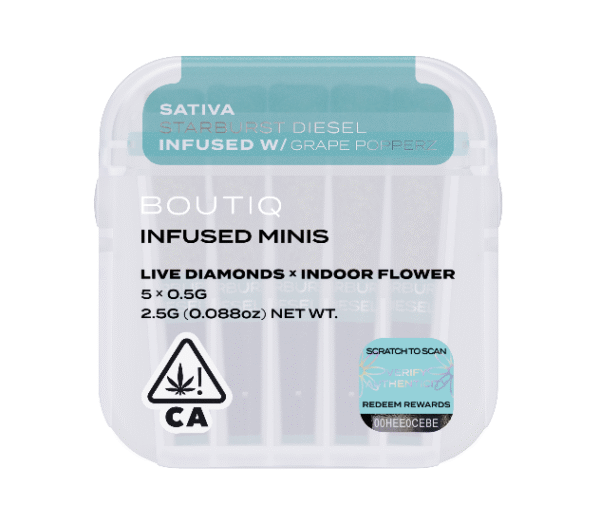 Boutiq Infused Minis Pre Rolls Starburst Diesel x Cherry Popperz